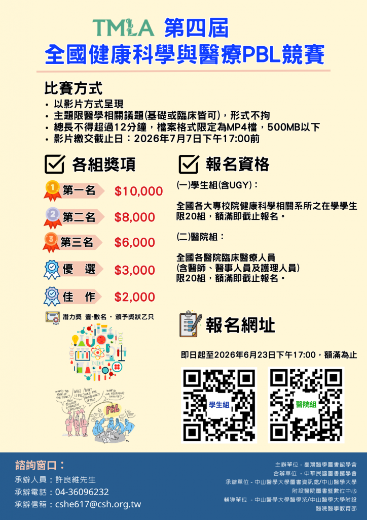 第四屆全國健康科學與醫療PBL競賽-宣傳海報